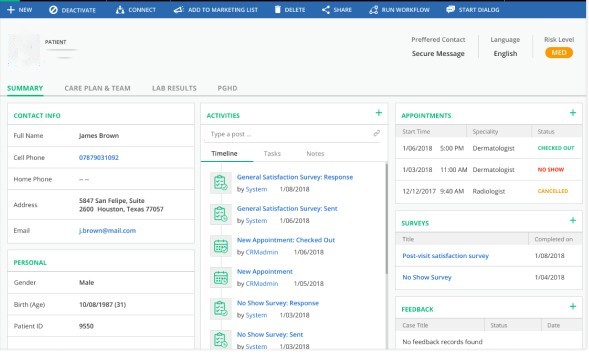 Tibbiyot muassasalari uchun CRM